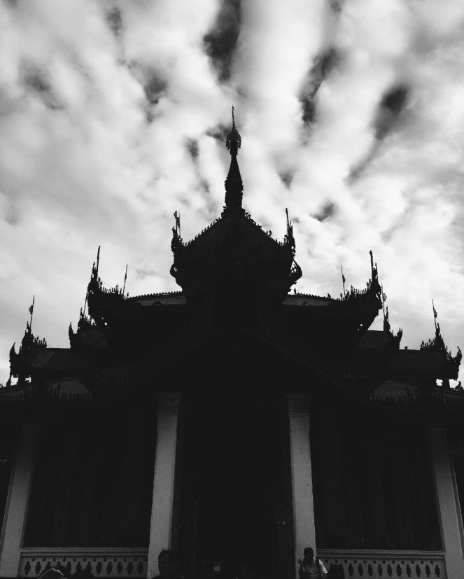 This is the temple that the Mingun Bell is in. I thought this black and white picture looked cool.